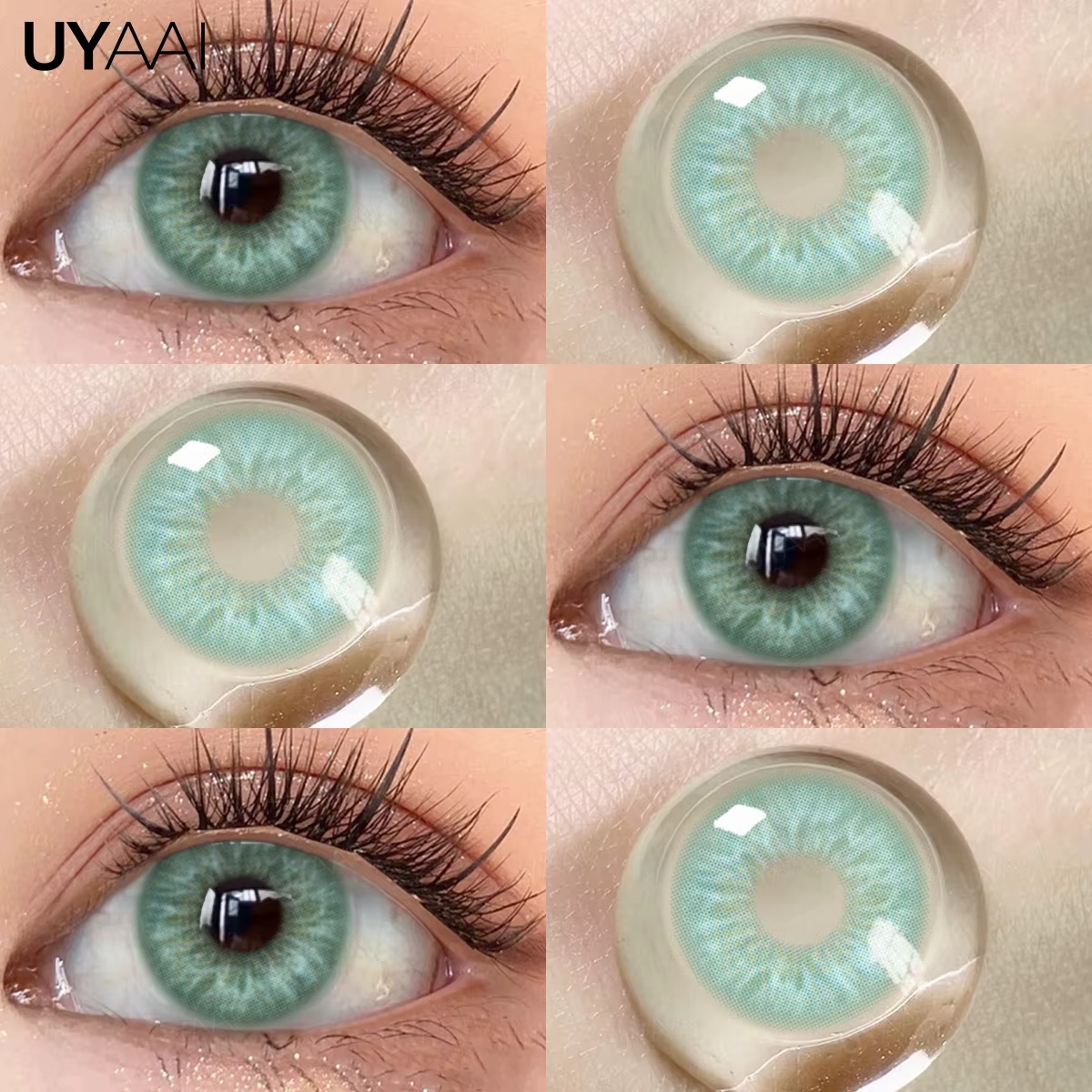 UYAAI nouvelles lentilles de contact colorées pour les yeux élèves de couleur verte Contacts oculaires bleus naturels