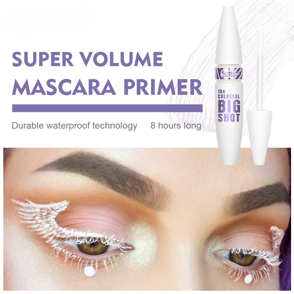 2 pièces de mascara blanc long et recourbant