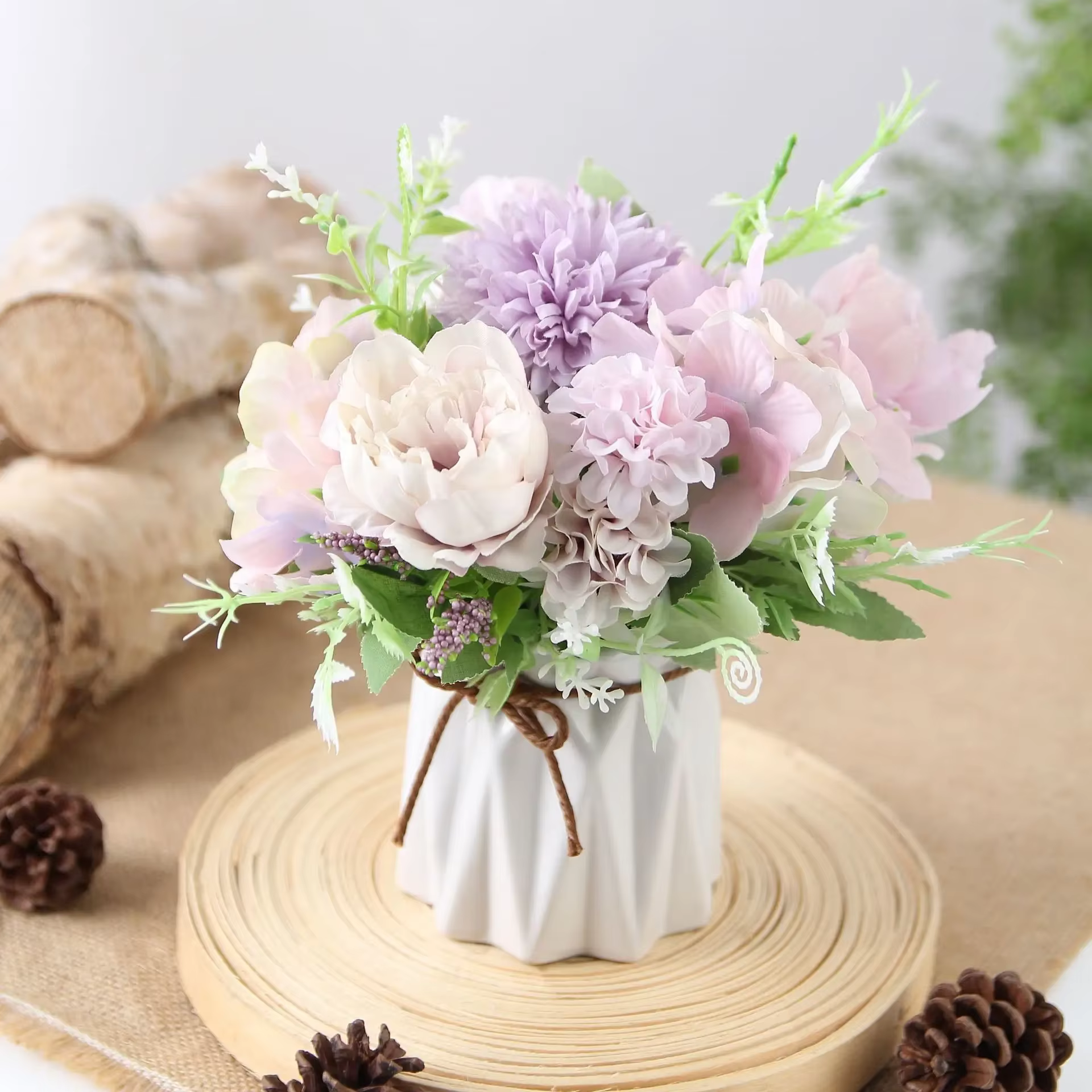 InjFlower-Fausse fleur pour décoration de mariage, 5 têtes, photographie, art, maison