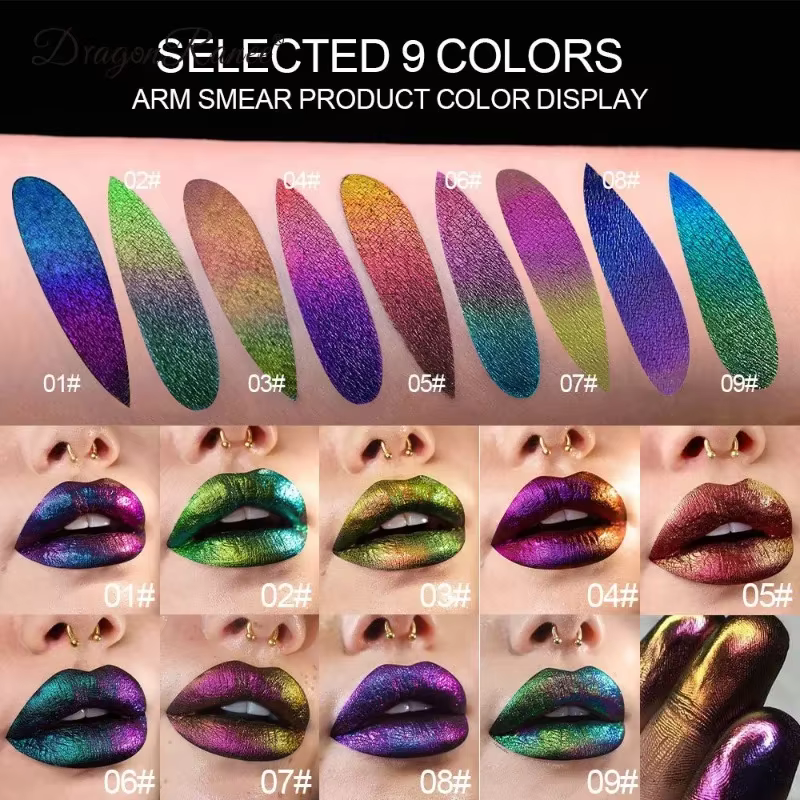 Chaméléon liquide fard à paupières métal caméléon maquillage brillant à lèvres miroitant Pigment paillettes ombre