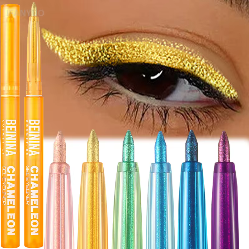 Crayon Gel Eyeliner Métallique Effet Caméléon Doré