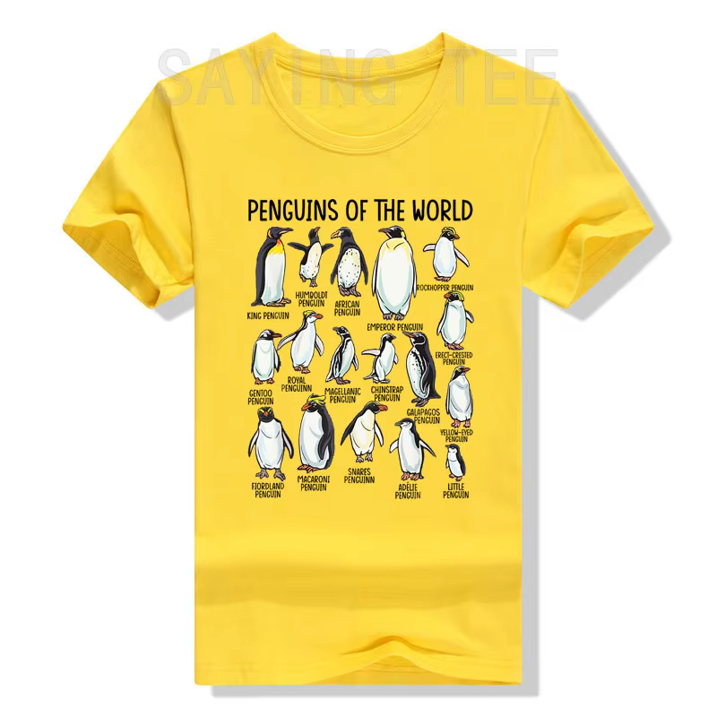 Pingouins du monde Zookeeper animaux de mer amoureux des pingouins T-Shirt Types de pingouins graphique T-Shirt hauts biologues marines vêtements