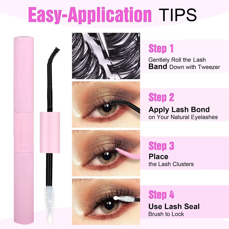 Colle à cils double-embout pour fixation et scellement