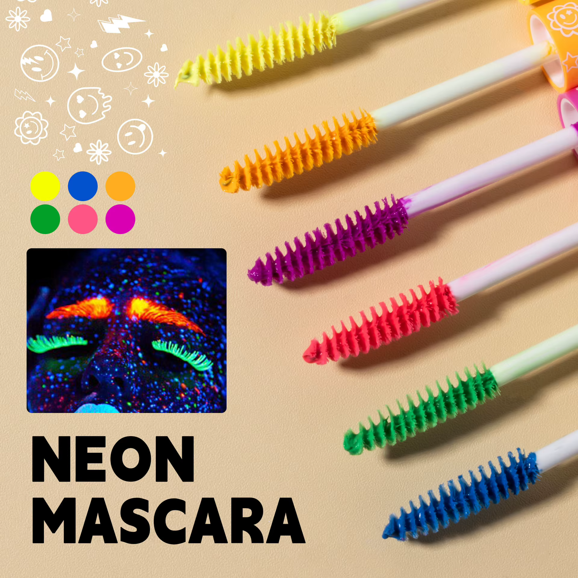 Mascara Fluorescent 6 couleurs