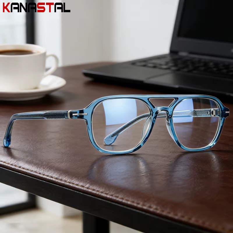 Lunettes de lecture anti-lumière bleue avec verres optiques CR39, montures en acétate pour hommes et femmes, lunettes de vue pour myopie, lunettes d'ordinateur