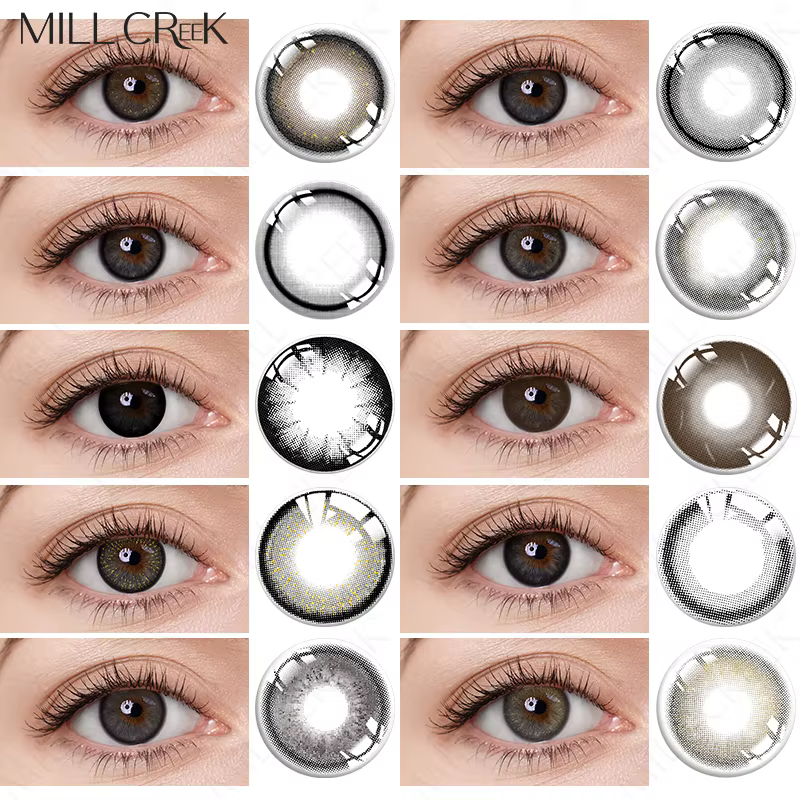 Deux paires de lentilles de Contact de couleur des yeux noirs de grand diamètre