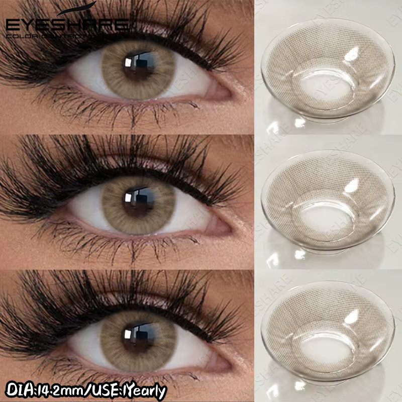EYESHARE 1 Paire de Lentilles de Contact Colorées pour les Yeux Marron