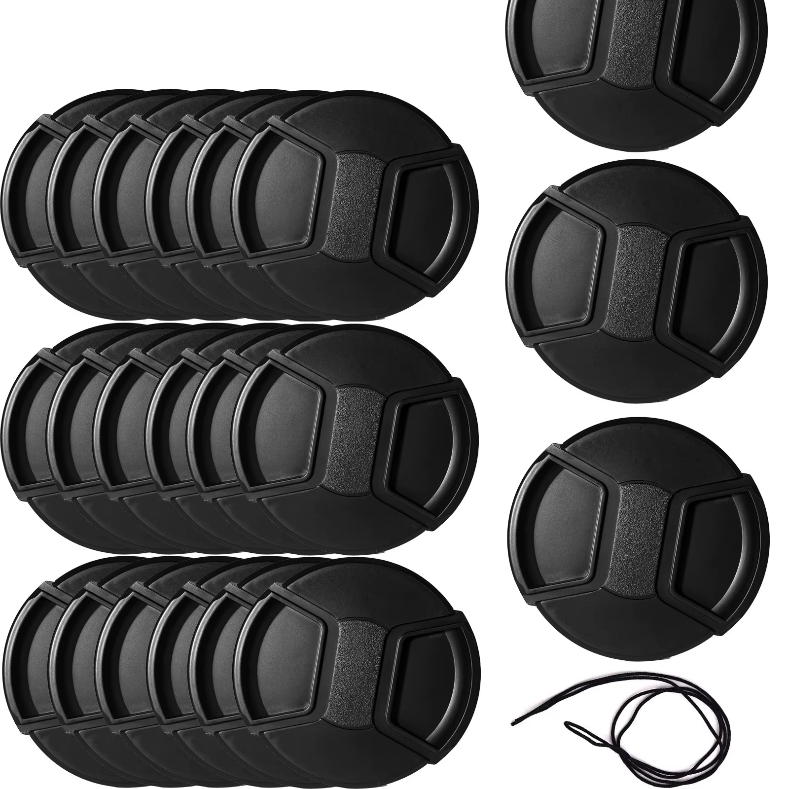 Capuchon d'objectif d'appareil photo 37mm 39mm 40.5mm 43mm 46mm 49mm 52mm 55mm 58mm 62mm 67mm 72mm 77mm 82mm 86mm 95mm 105mm 112mm, objectif avant à pression