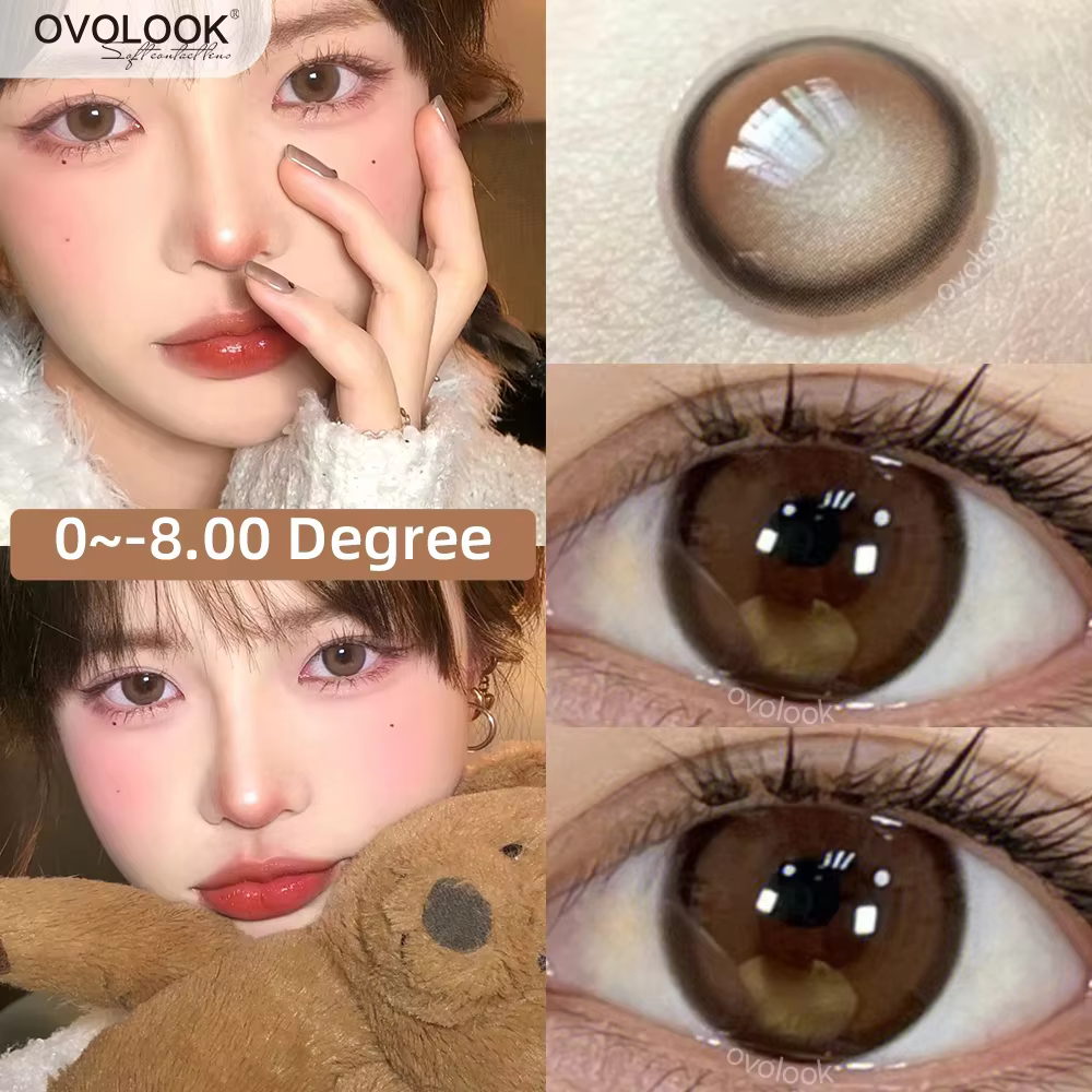 1 paire (2 pièces) lentilles de Contact marron naturel pour les yeux