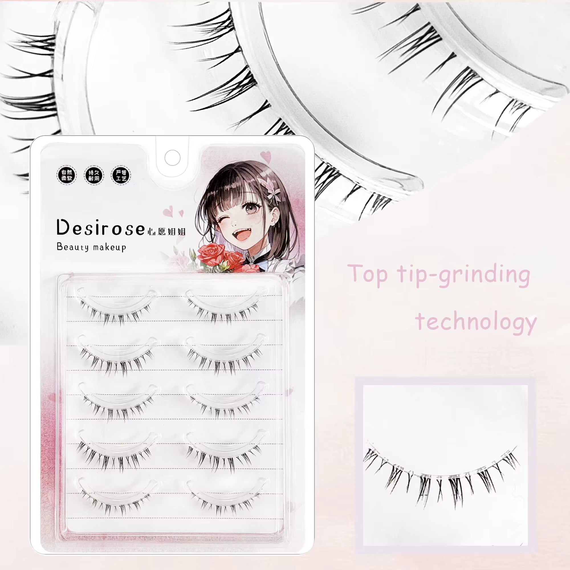 5 paires de cils Manga