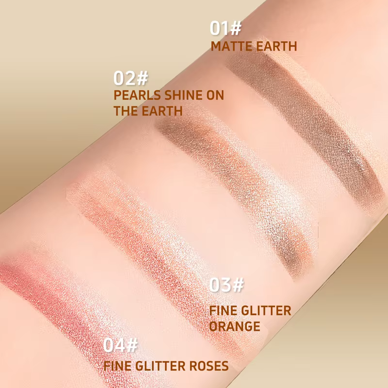 O'CHEAL trois couleurs ombre à paupières bâton dégradé délicat brillant imperméable paillettes