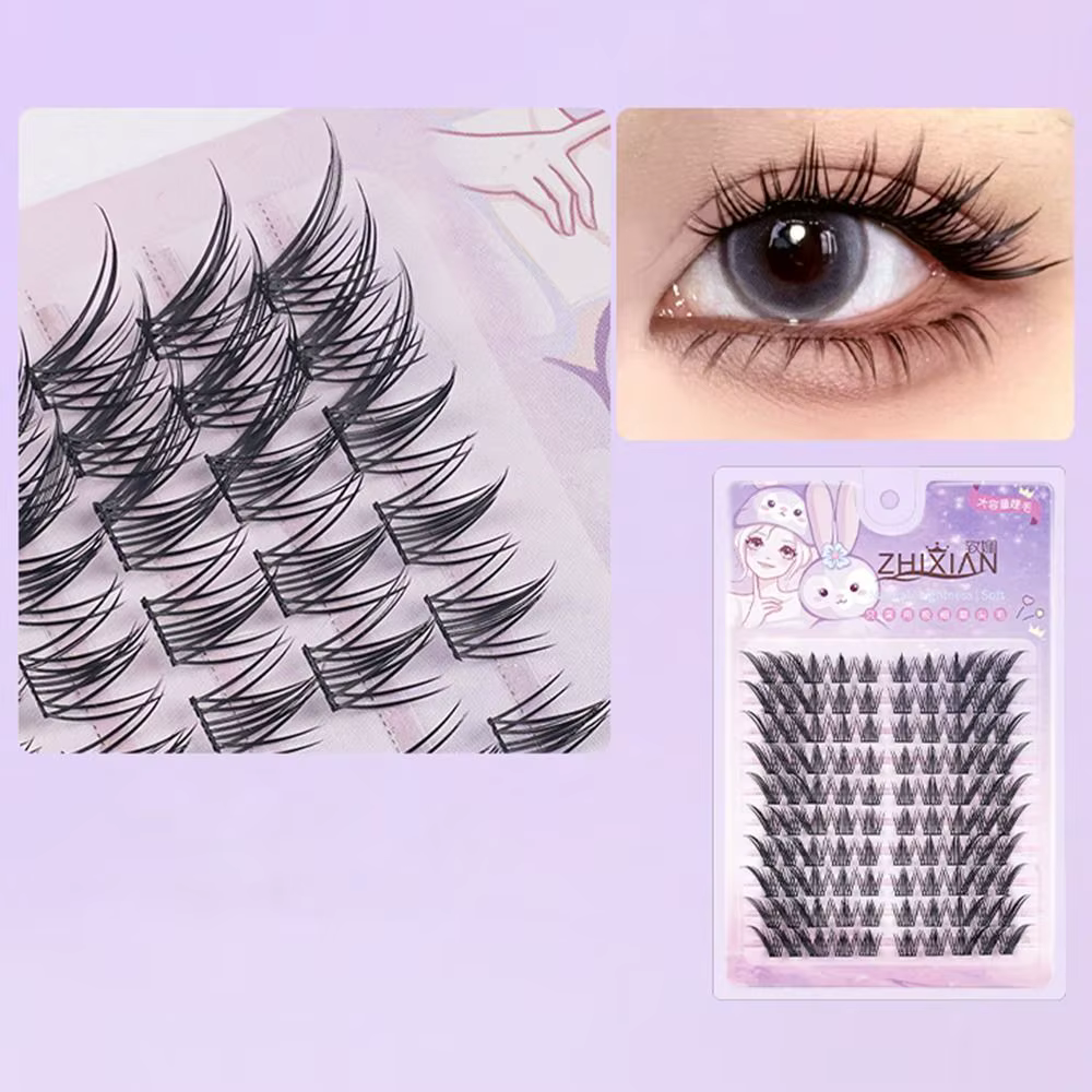 Avec bandes de colle gelée tournesol faux cils sans