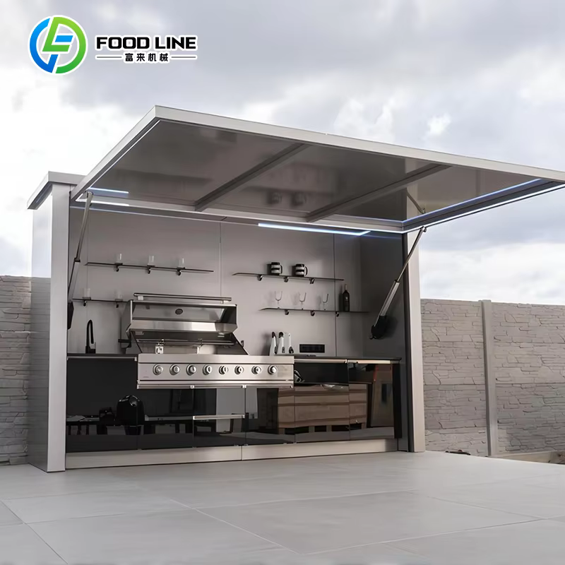 Meubles de cuisine d'extérieur, ensemble de cuisine d'extérieur avec barbecue et évier, cuisine pliante d'extérieur