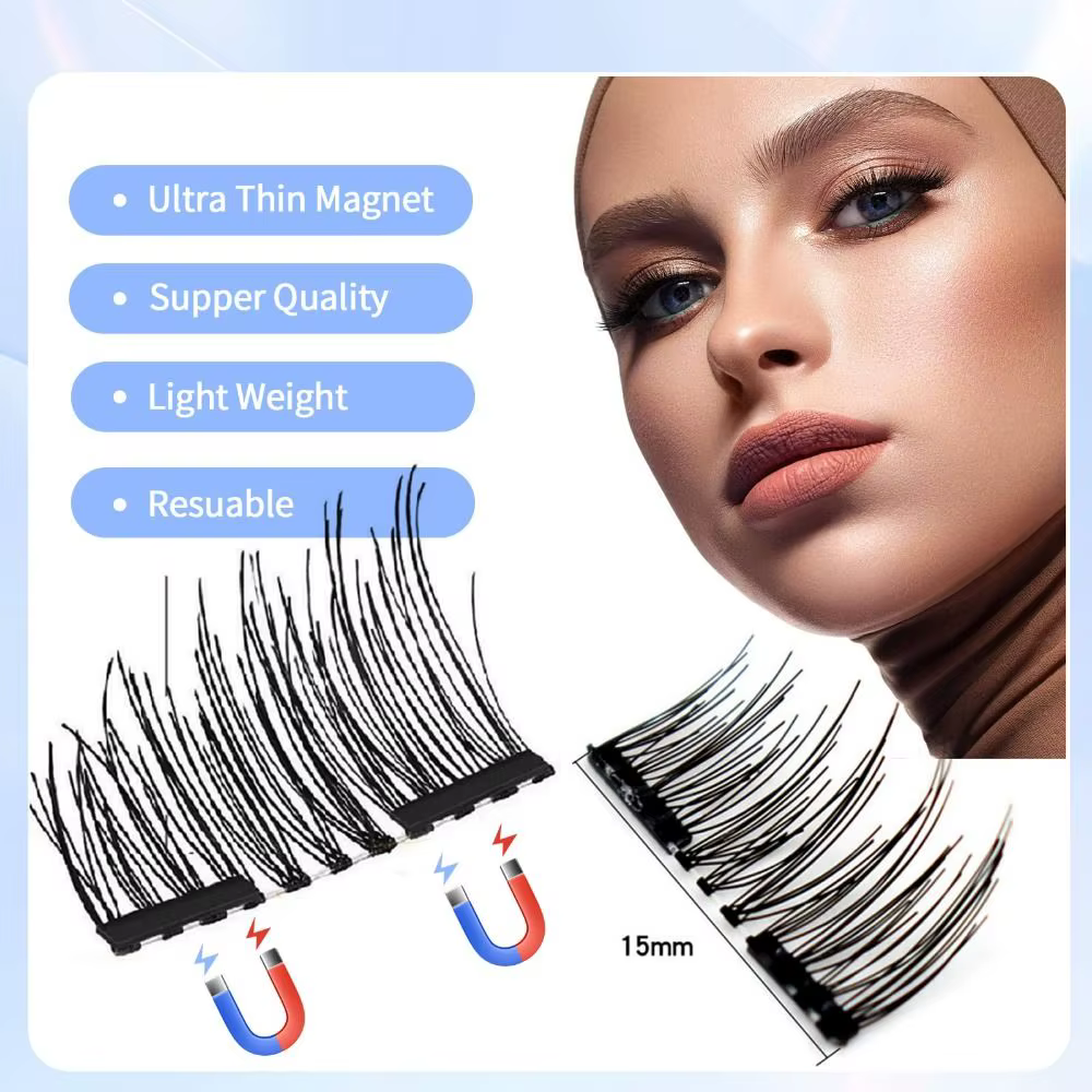 Faux-Cils Magnétiques Naturels Invisibles en Faux Vison 3D