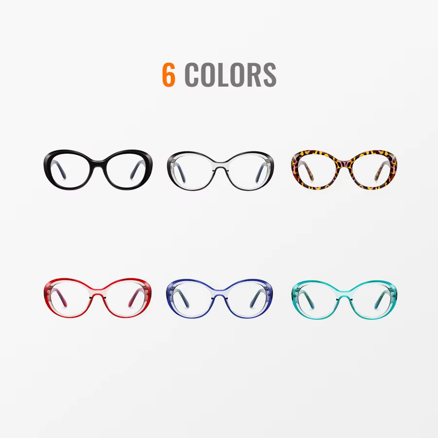 Toketorism Vintage ovale montures de lunettes femmes lumière bleue
