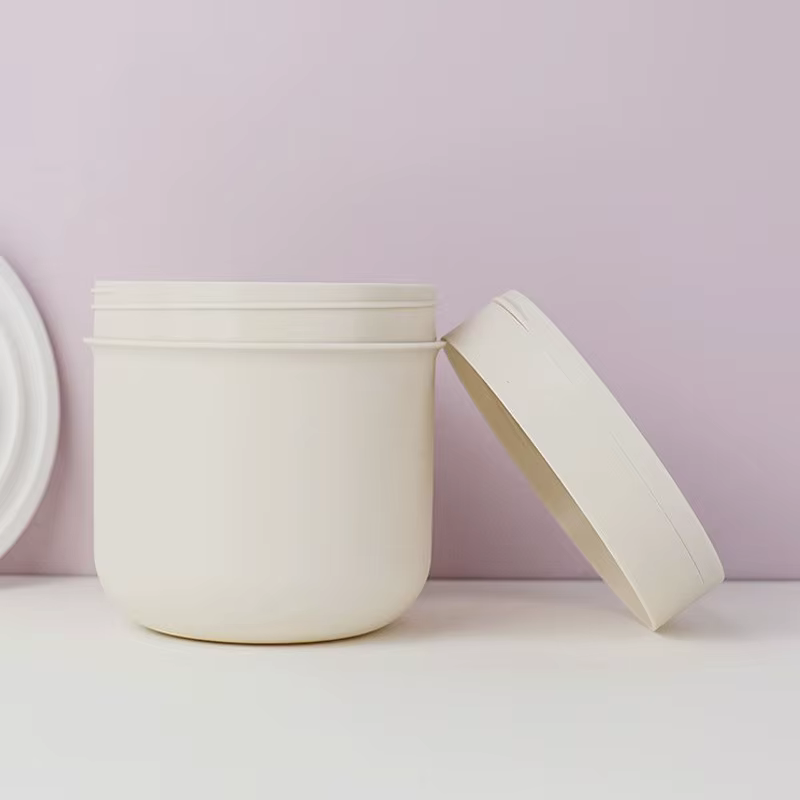 Pot démaquillant rechargeable de 300/400ml, 1 pièce, avec cuillère, Pot de maquillage vide en plastique, Pot de voyage pour crème pour le visage, Lotion, récipient cosmétique