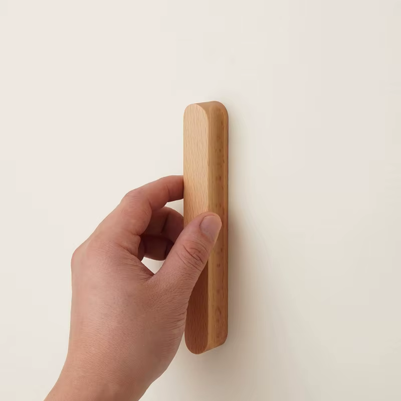 Poignées d'armoire en bois massif naturel, pour tiroirs de cuisine, armoires minimalistes, poignées de sécurité pour enfants, boutons de porte nordiques en bois, décoration de maison