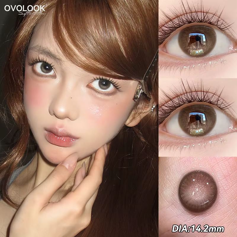 1 paire de lentilles de Contact série rose pour les yeux beauté élèves maquillage
