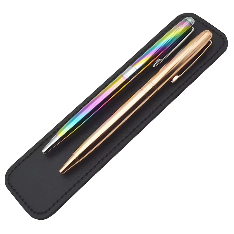 Poudres de stylo pour stylo à bille et stylo plume, étui à crayons en cuir PU souple, transport pratique et M4guarding, fournitures de voyage