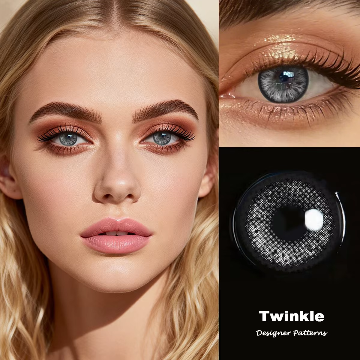 VISUASHOW Lentilles de contact colorées noires Twinkle