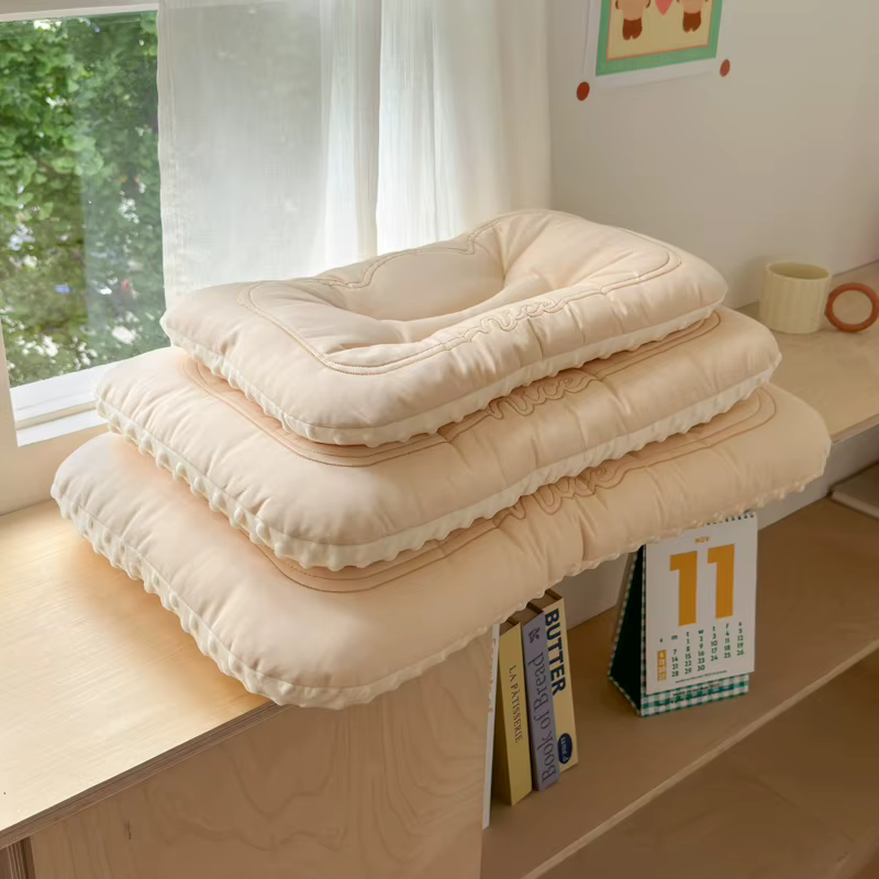 Oreiller bas confortable pour parents et enfants, en coton pur et velours doux, double face, pour enfants et adultes, 30x50 40x60 48x74cm