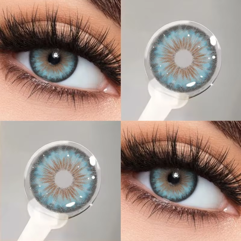 MILL CREEK 1 Paire de Nouvelles Lentilles de Contact Colorées Naturelles Vertes pour les Yeux Marron