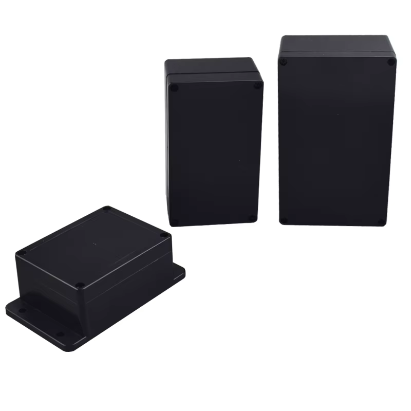 Boîtier de boîte étanche ABS, coffre-fort électronique, boîtes en plastique, boîte de jonction de fil noir, organisateur en plastique, boîtier étanche IP67