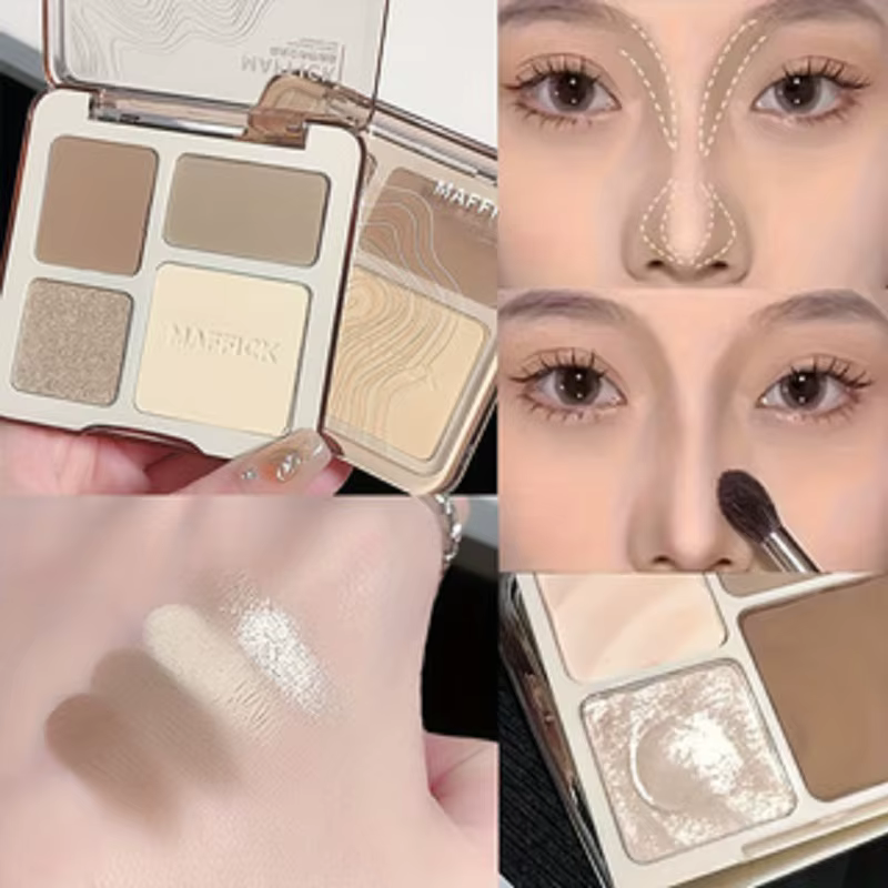 Palette de poudre pour le visage stéréoscopique naturelle