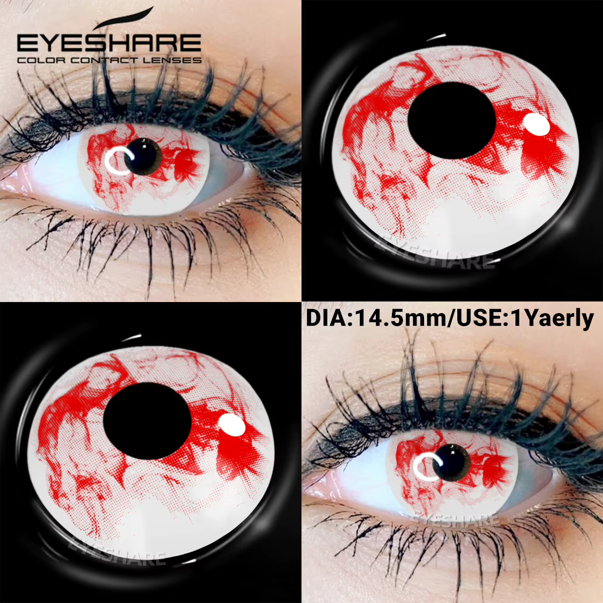 EYESHARE Halloween lentilles de Contact blanches pour les fêtes fous Cosplay