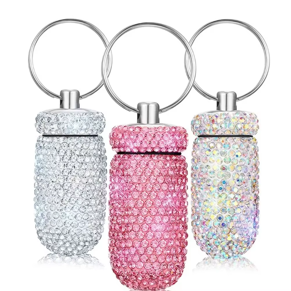 Conteneur de pilules Bling Rhineston