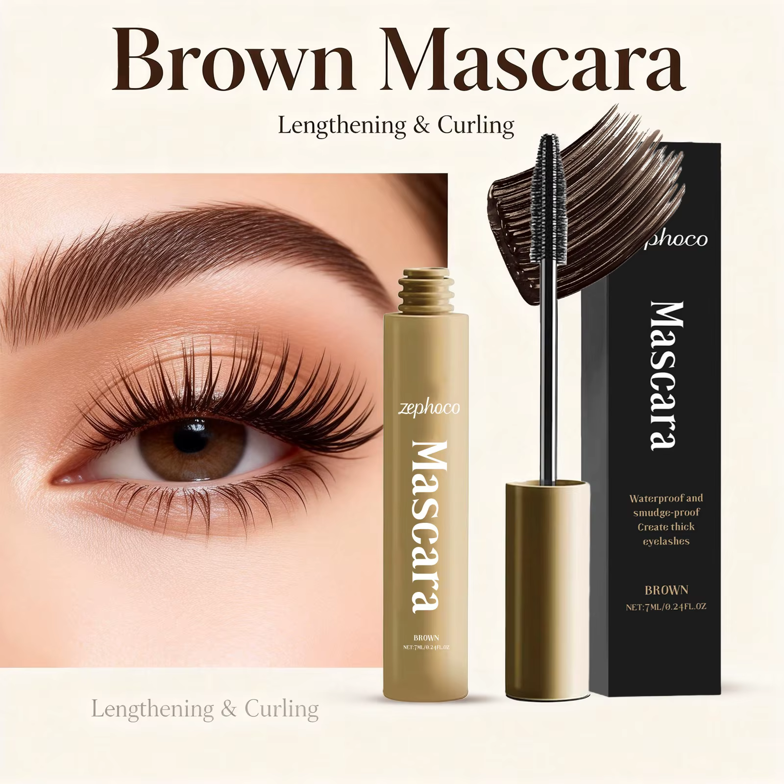 Mascara brun pour boucles naturelles
