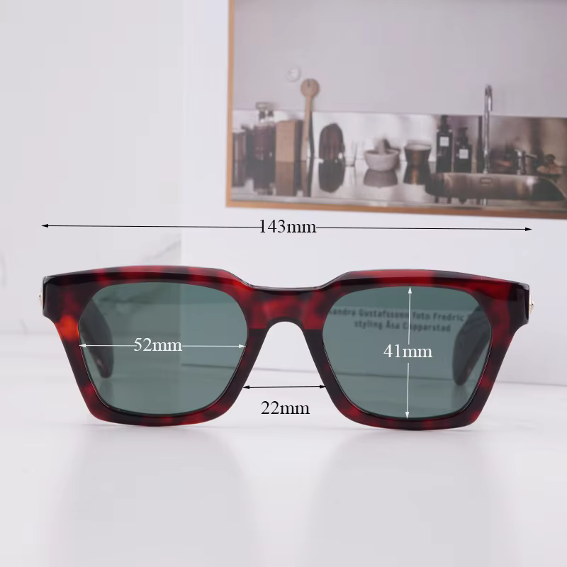 STERETT – Lunettes de soleil œil de chat vintage rouge écaille de tortue pour homme