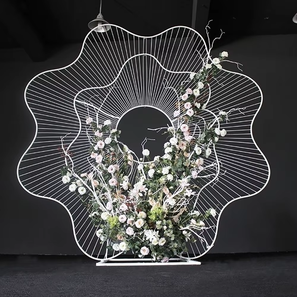 Arrière-plan en Arc Exquis pour Décoration de Mariage, Fleurs d'Extérieur en Fer localité