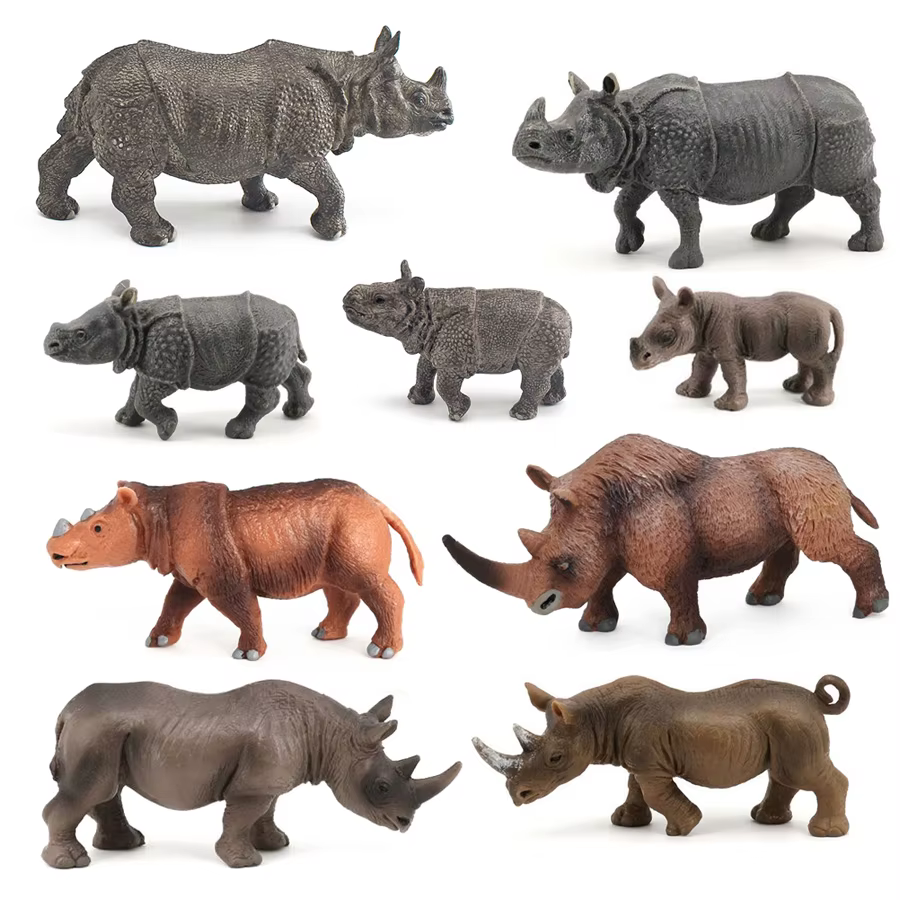 Figurines réalistes d'animaux sauvages, rhinocéros indien, modèle de jouet, figurine de rhinocéros laineux, jouet éducatif pour enfants