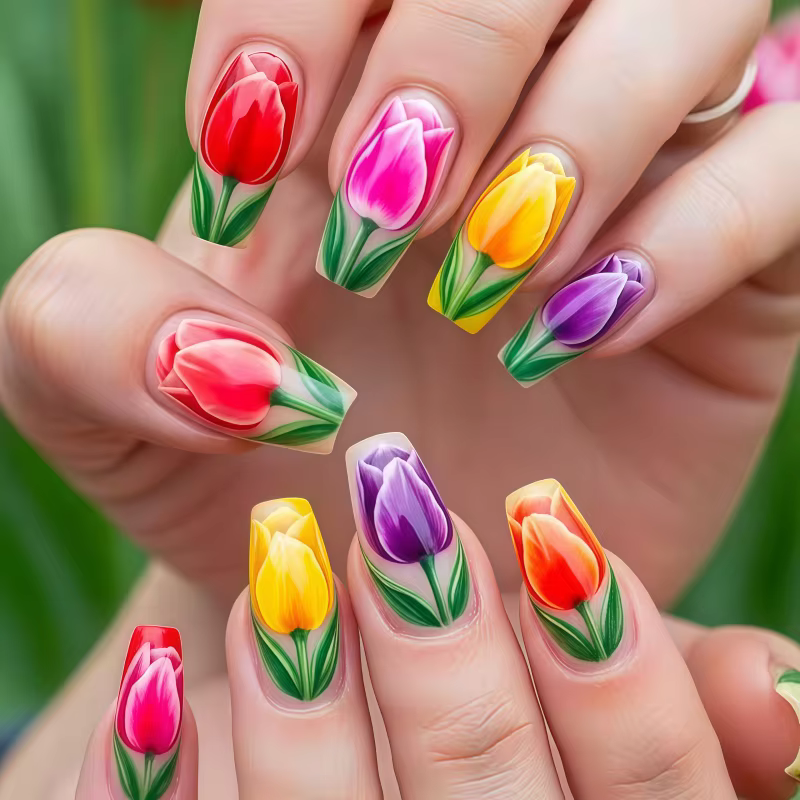 24 faux ongles avec une base nude et une surface noire brillante, et un design à bout français métallique doré miroir