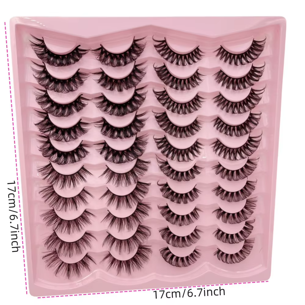 20 paires de faux cils 3D à volume dramatique pour extensions et maquillage