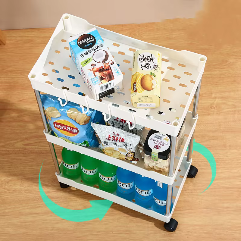 Étagère de rangement amovible à 3/4 niveaux pour espaces étroits, chariot à roulettes, étagère de salle de bain, étagères de cuisine pour espaces étroits, étagère de finition latérale