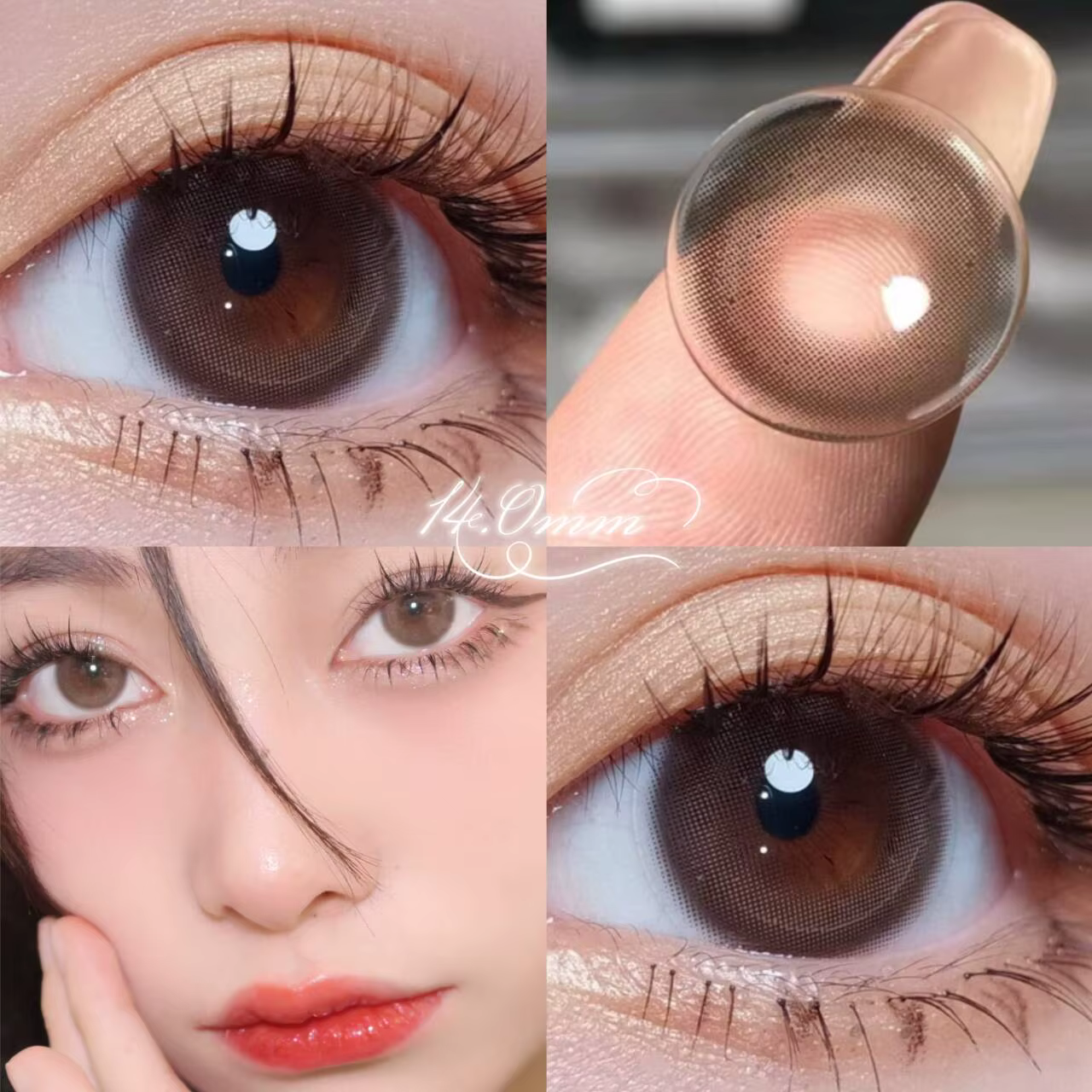2 pièces/paire de lentilles de contact colorées brunes pour les yeux
