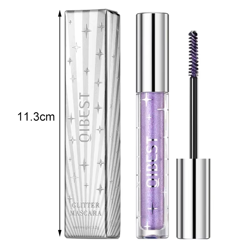 Mascara à paillettes diamant argent or violet galaxie