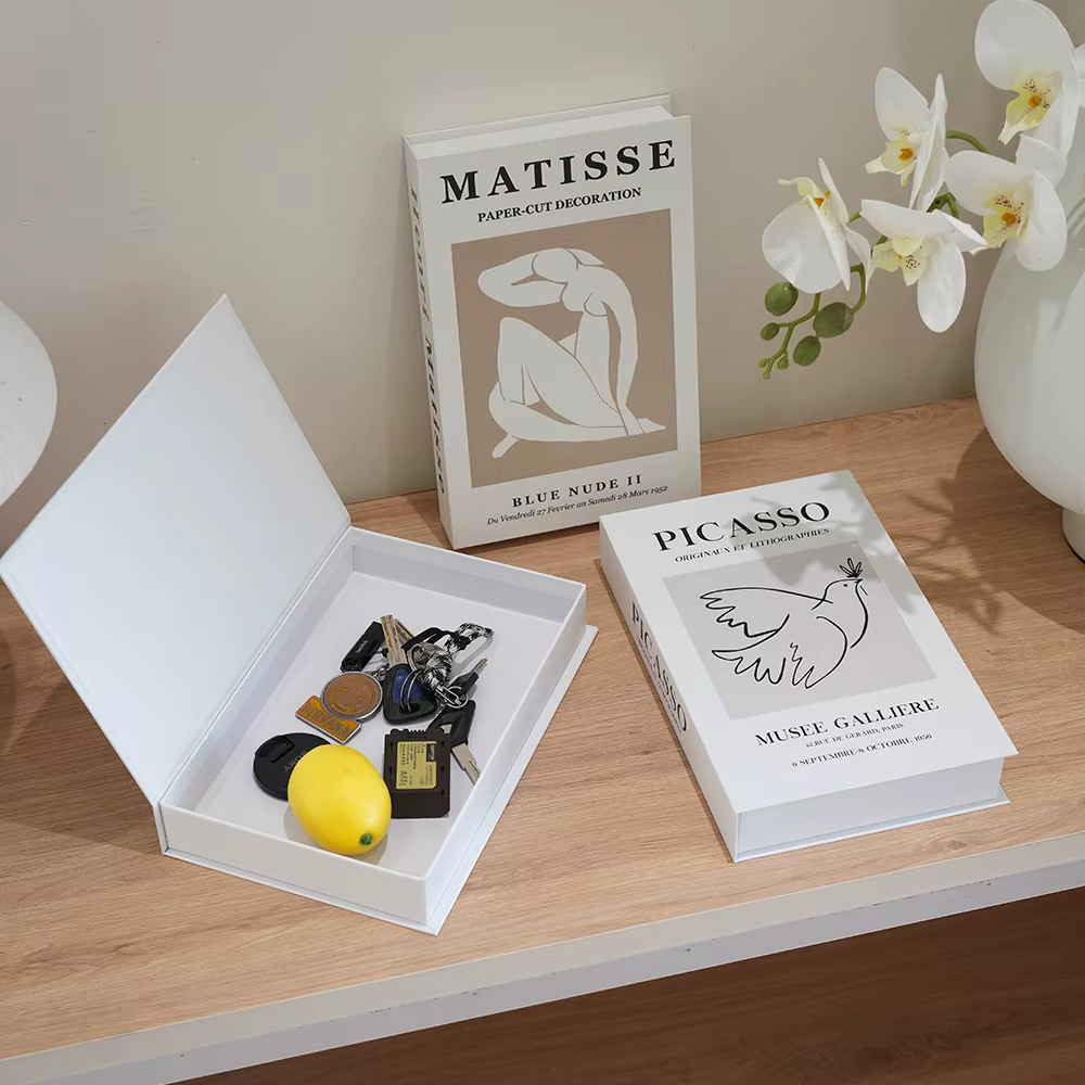 Faux livre moderne de Style Ins, modèle de Simulation de ligne abstraite, décoration pour salon, chambre à coucher, entrée de bureau, ornement exquis