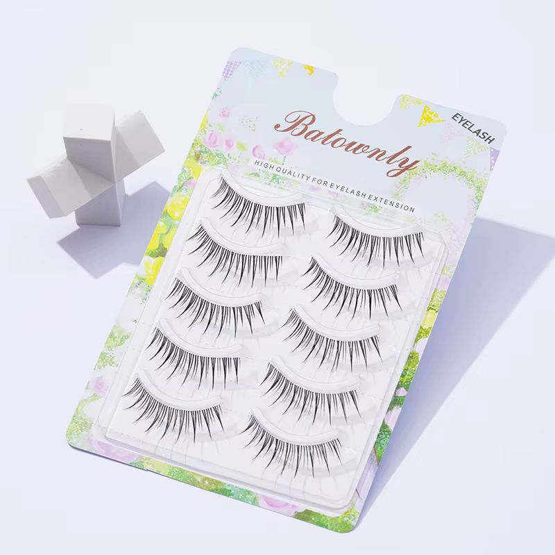 Faux-cils réutilisables, 5 paires, look naturel, faciles à appliquer