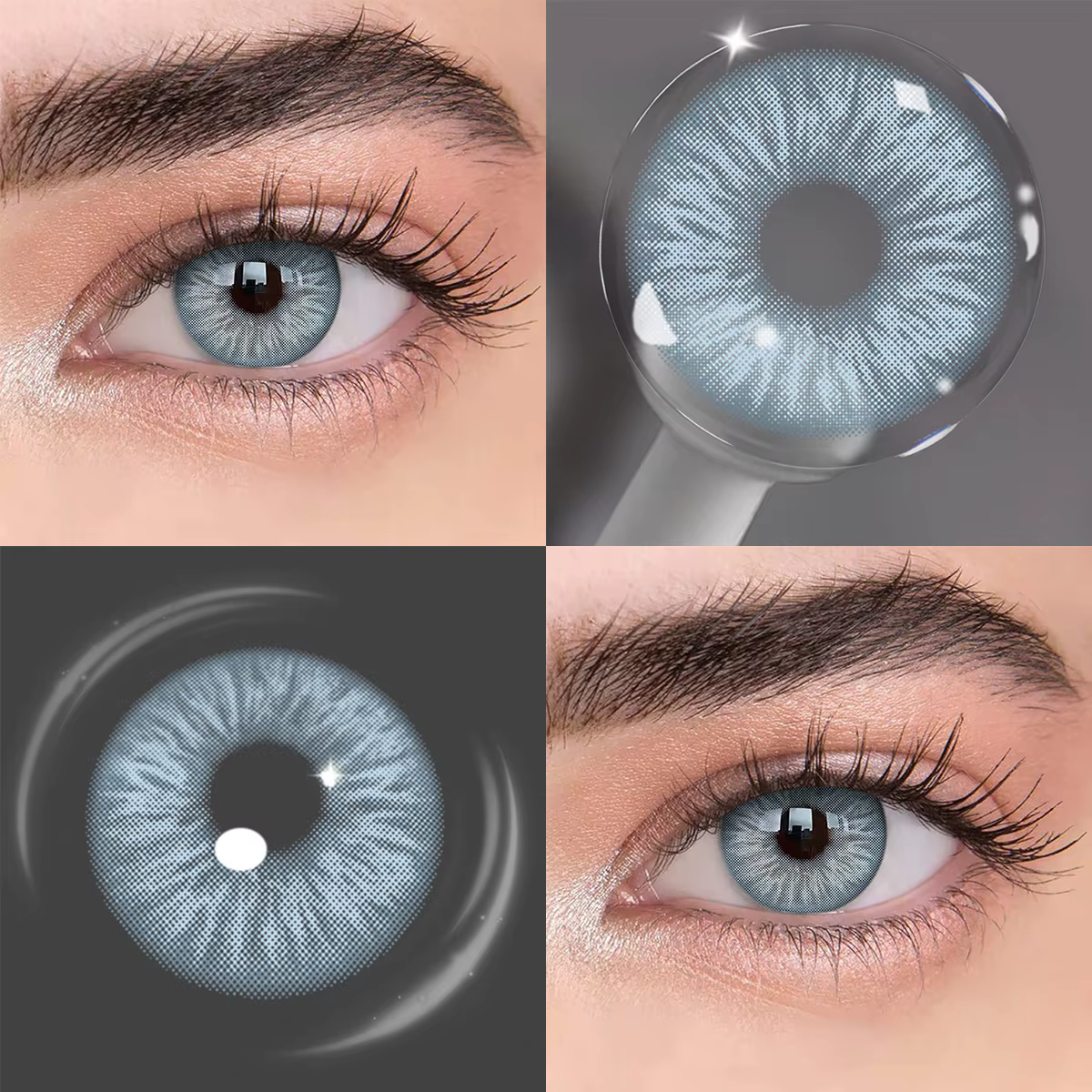 VISUASHOW Lentilles de contact colorées noires Twinkle