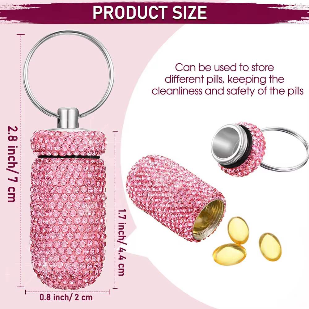 Conteneur de pilules Bling Rhineston
