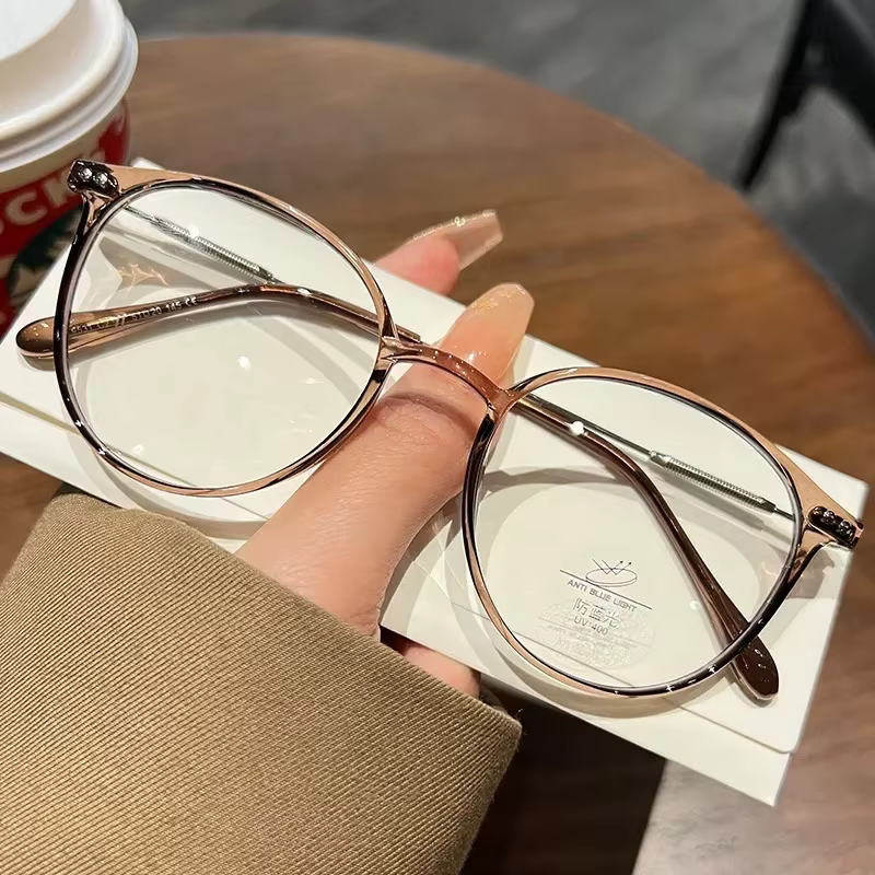 Lunettes de myopie ultralégères Anti-lumière bleue, monture ronde Vintage, unisexe, pour femmes, pour myopie