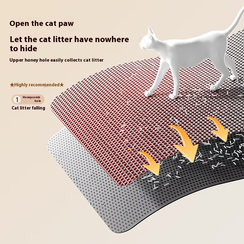 Tapis de litière pour chat, conception à 2 couches, technologie de piégeage du sable de qualité supérieure, Base étanche, protection de sol antidérapante pour animaux de compagnie, pour chatons d'inté