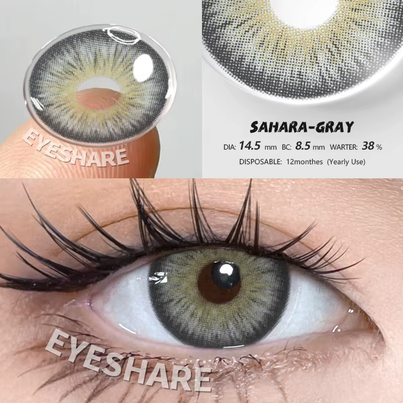 EYESHARE nouveauté lentilles de Contact de couleur lentilles yeux bleus lentilles coréennes grises lentilles de couleur annuelles pour élèves de beauté lentille de Contact marron