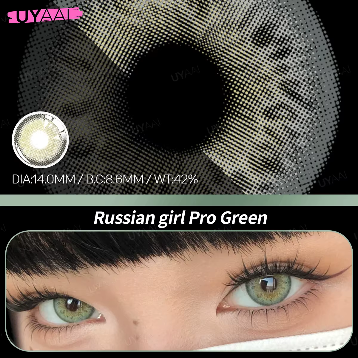 UYAAI lentilles de Contact de couleur marron naturel grands yeux