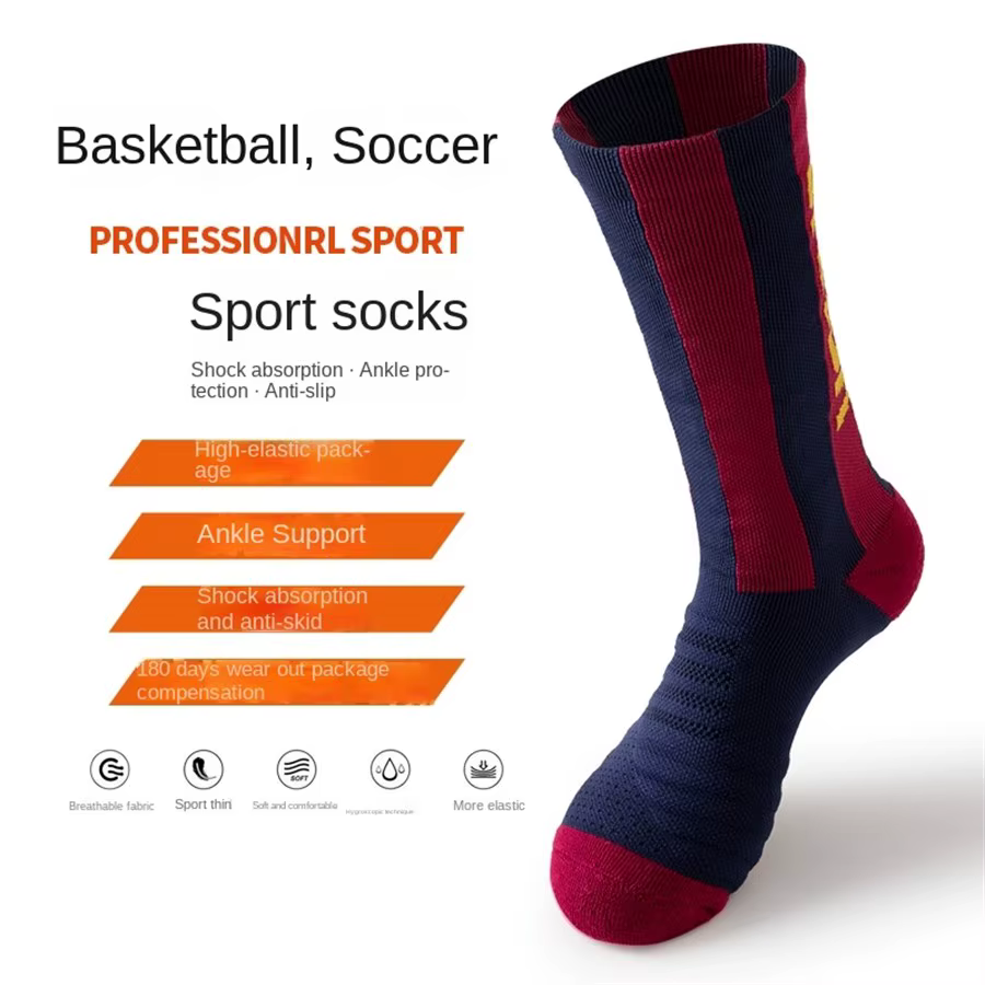 Chaussettes d'entraînement antidérapantes Star pour adultes, 1 paire, respirantes, pour équipes sportives, football, avec fond épais en tissu éponge pour un port confortable