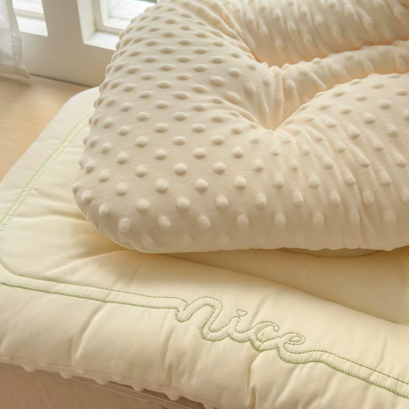 Oreiller bas confortable pour parents et enfants, en coton pur et velours doux, double face, pour enfants et adultes, 30x50 40x60 48x74cm