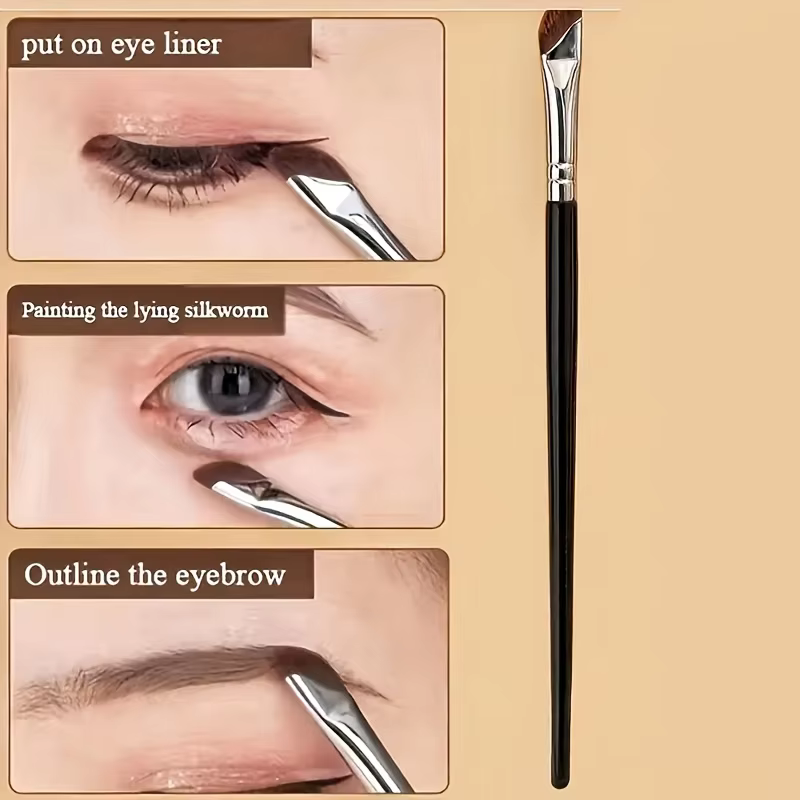 Ensemble de 5 pinceaux pour eye-liner, avec lame fine inclinée, adaptés à une application précise - Convient à tous les types de peau.